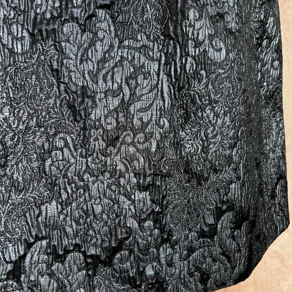 French Connection Floral Jacquard Metallic Strapless Dress Fitted Gray Party - Picture 6 of 8